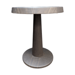 Polyform round 17 inch black granite top wood frame end table
