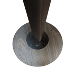 Polyform round 17 inch black granite top wood frame end table