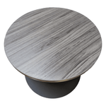 24 inch round table coastal grey with black base