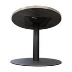 24 inch round table coastal grey with black base