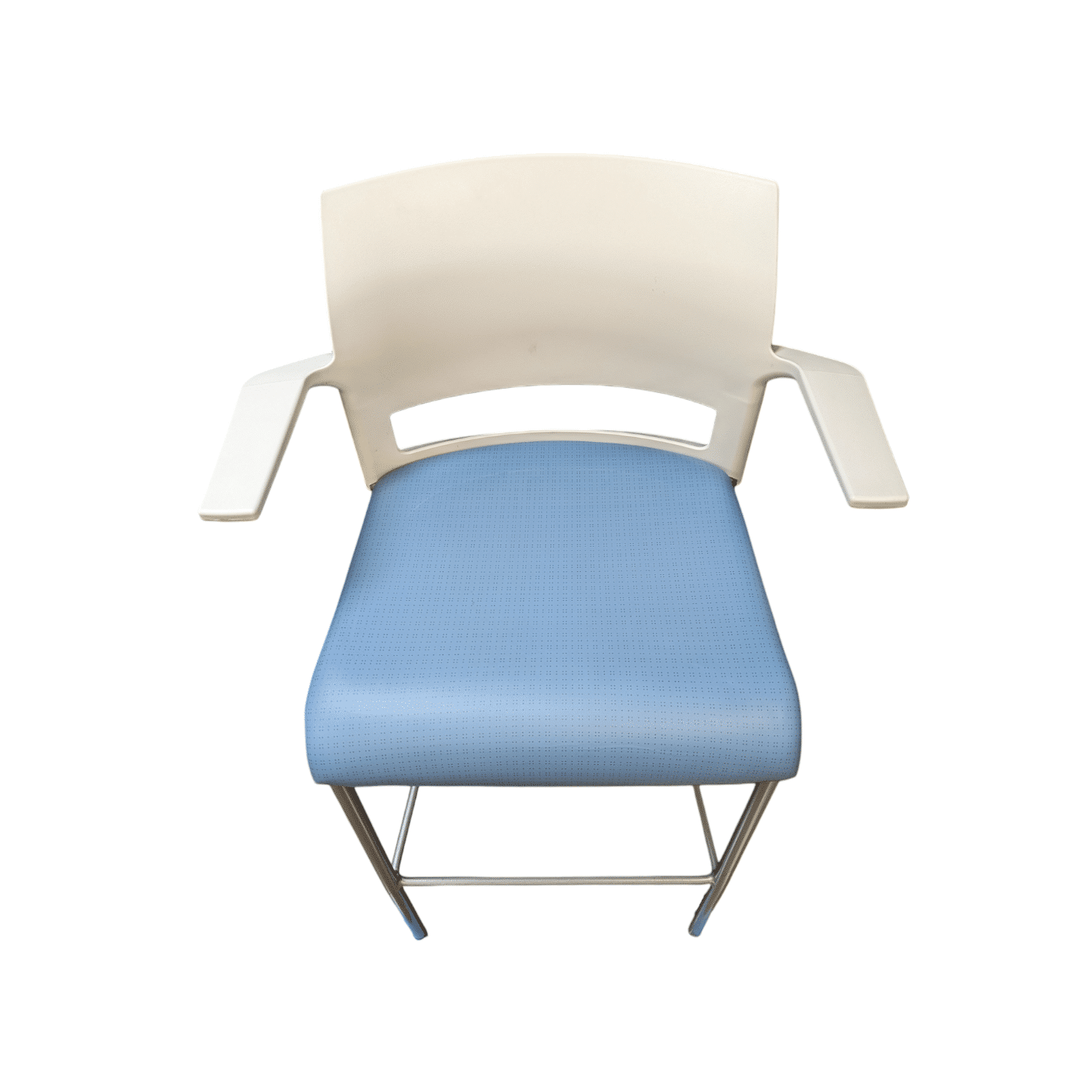 Used steelcase move stool arms blue seat white back – 247workspace