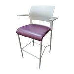 used steelcase move stool deep purple seat white back
