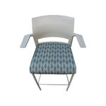 used steelcase move stool blue design fabric grey back
