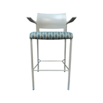 used steelcase move stool blue design fabric grey back