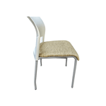 Used steelcase 490410 move cafe chair with earthtone fabric with white back