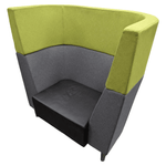Global River Extended High Back Lounge Chair - Lime Green & Grey Fabric/Black Vinyl Seat