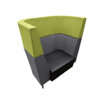 Pre-Owned Global River Extended High Back Lounge Chair | Lime Green Grey Fabric | Professional Office Seating