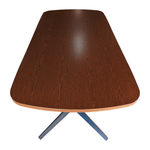 Used knoll 6 feets wood conf table with black metal base