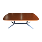 Used knoll 6 feets wood conf table with black metal base