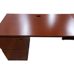 Used knoll lh l-shape desk with bbf & ff - cherry