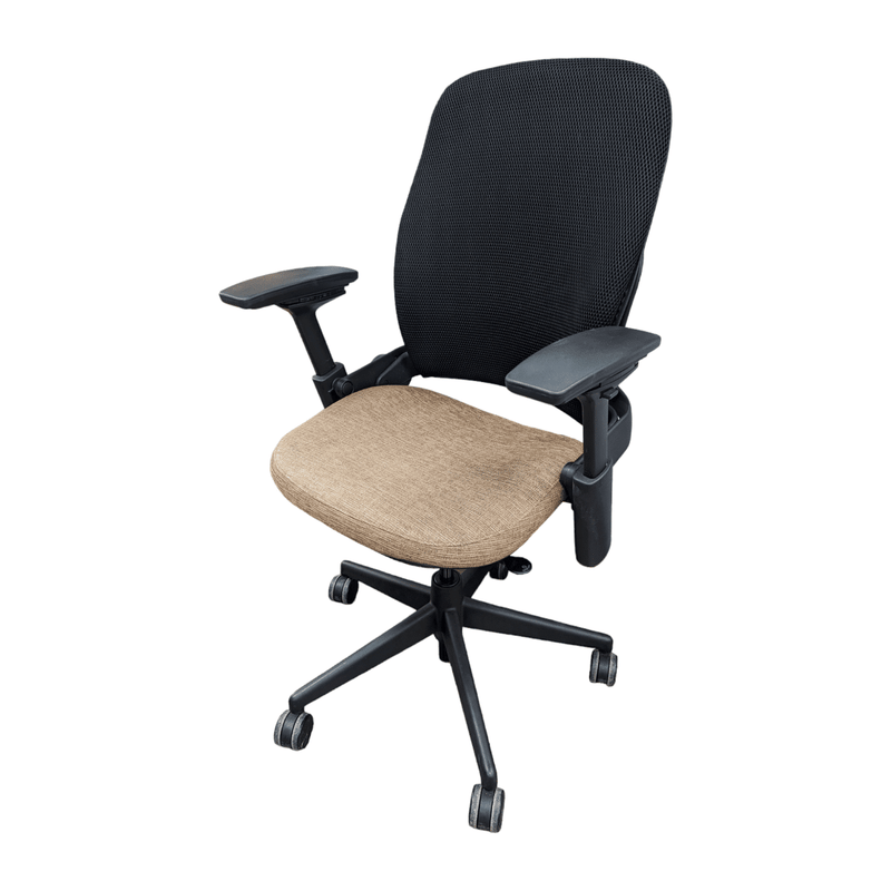 Used Steelcase Leap V2 Task Chair- Brownish Orange Seat Black Mesh Back
