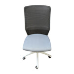 Used allsteel armless lyric task chair with dark grey cloth seat black mesh back