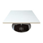 global jeo side table white chocolate and chrome frame