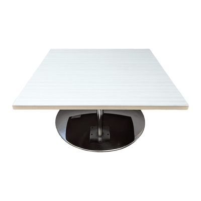 global jeo side table white chocolate and chrome frame