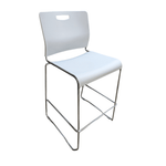 9 to 5 bar height stack chair white chrome