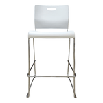 9 to 5 bar height stack chair white chrome