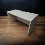 Kimball desk shell with power 54x24 - neutral twill laminate