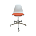 Used Herman miller eames task chair - white red orange cushion