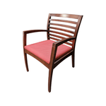 used Kimball Beo Guest Chair, Lifesaver Poppy Fabric/Cherry Wood