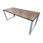 Pre-Owned 30x72 Reclaimed Wood Table Desk | Industrial Metal Base | Rustic Office Workspace