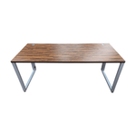 Pre-Owned 30x72 Reclaimed Wood Table Desk | Industrial Metal Base | Rustic Office Workspace