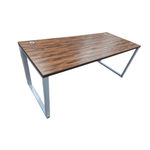 Pre-Owned 30x72 Reclaimed Wood Table Desk | Industrial Metal Base | Rustic Office Workspace
