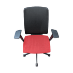 Used Knoll K Task Chair - Red Fabric Seat with Black Mesh Back