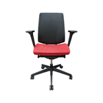 Used Knoll K Task Chair - Red Fabric Seat with Black Mesh Back