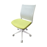 Pre-Owned Sit On It Armless Lime Green Task Chair with White Frame | Modern Office Seating | Vibrant Ergonomic Furniture