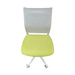 Pre-Owned Sit On It Armless Lime Green Task Chair with White Frame | Modern Office Seating | Vibrant Ergonomic Furniture