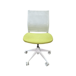 Pre-Owned Sit On It Armless Lime Green Task Chair with White Frame | Modern Office Seating | Vibrant Ergonomic Furniture