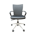 Pre-Owned Haworth X99 Task Chair | Black Leather Seat Mesh Back Executive Seating