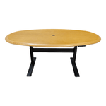 Pre-Owned Eagle Oval Maple Top Desk 6ft | Steelcase Sit-to-Stand Base | Ergonomic Office Solution