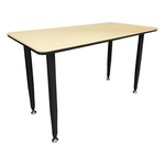 Pre-Owned Beige Bungee Table with Black Legs - Modern Flexible Workspace