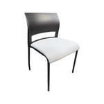 Pre-Owned Steelcase Move Cafe Stack Chair | Black Frame Fabric Seat | Model 490410
