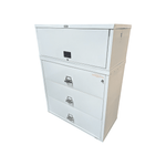 Pre-Owned Diebold Fire Resistant 4-Drawer Lateral File Cabinet | Secure Document Storage | 44x22x53