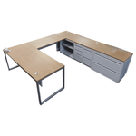 Allsteel RH U-Shape Desk 72x39, 48x24 Return, Credenza with BBF, FF and 2 Drawer Lateral - Pre-Owned