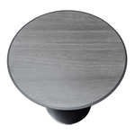 Used Hbf 16in Round Grey Table W/ Black Metal Base, Htb42001r-2616