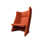 Pre-Owned Keilhauer Talk 8711 HB Lounge Chair | Orangish Red Chrome Designer Seating