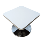 Used Allermuir 18in White Square Top Table with Round Chrome Base, JA3T
