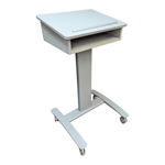Used Grey Mobile Podium with Wheel Locks