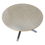 Used Teknion 26in Brown Laminate Occasional Round Top Table, 16in Tall