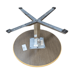 Used Teknion 26in Brown Laminate Occasional Round Top Table, 16in Tall