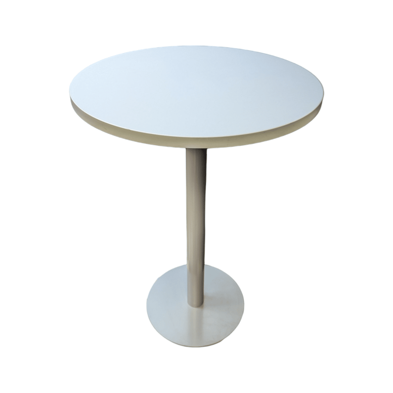 Steelcase Coalesse 42in White Washed Table with Grey Metal Base