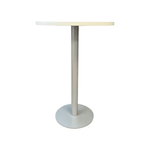 Used 30in White Round Top Bar Height Table w/ Grey Metal Base