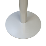 Used 30in White Round Top Bar Height Table w/ Grey Metal Base