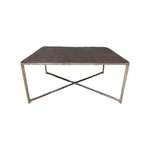 Used Square 36x36 Dark Wood Top Coffee Table with Chrome Base