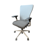 Pre-Owned Haworth Zody Task Chair | Light Blue Back Grey Seat Ergonomic Office