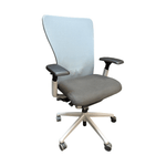 Pre-Owned Haworth Zody Task Chair | Light Blue Back Grey Seat Ergonomic Office
