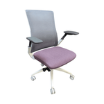 Refurbished SitOnIt Vectra Task Chair Purple Fabric Seat/White Frame